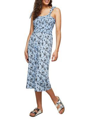 Miss Selfridge Print Tie Shoulder Jumpsuit