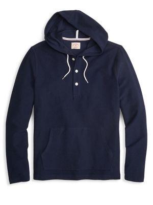 Brooks Brothers Red Fleece Henley Hoodie
