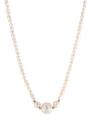 Effy 4.5mm White Freshwater Pearl And 14k Yellow Gold Necklace
