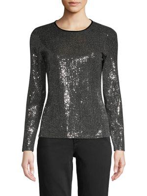 Vince Camuto Sequin Long-sleeve Top