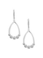 Anne Klein Silvertone Crystal Pear Hoop Earrings