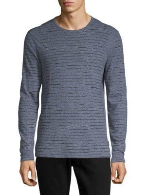 John Varvatos Star U.s.a. Striped Long-sleeve Crewneck Tee