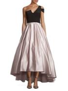 Betsy & Adam One-shoulder Satin Ball Gown