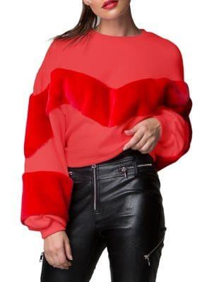 Tiger Mist Lindsay Oversized Faux Fur-trimmed Jumper