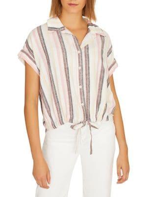 Sanctuary Borrego Linen-blend Tie-front Shirt