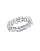 Crislu Fireworks Sterling Silver Cluster Small Eternity Ring