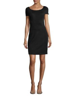 T Tahari Pepita Boatneck Dress
