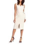 Maggy London Solid Front-slit Sleeveless Dress
