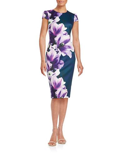 Vince Camuto Floral Cap-sleeve Sheath Dress