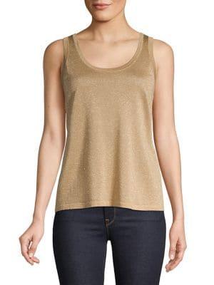 Anne Klein Metallic Scoopneck Tank