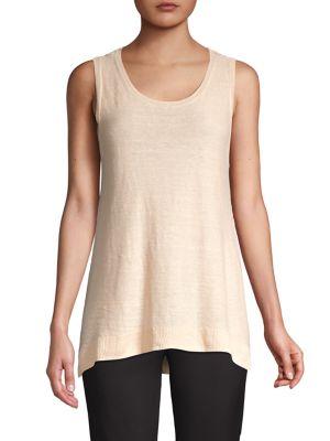 Donna Karan Rib-trim Linen Tank Top