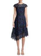 Donna Karan Asymmetrical Lace Midi Dress