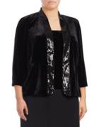 Alex Evenings Plus Two-piece Velvet Cardigan And Tank Set