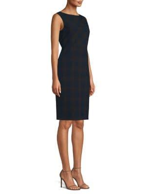 Elie Tahari Vanny Shadow Plaid Suiting Dress