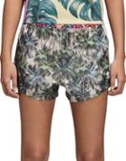 Adidas Hgh-waist Tropical Print Shorts