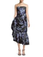 Mestiza New York Metallic Midnight Carolina Side Ruffle Midi Dress