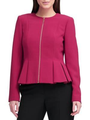 Donna Karan Full-zip Peplum Jacket