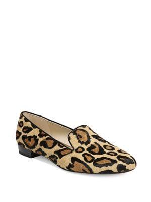 Sam Edelman Jordy Animal Print Calf Hair Smoking Slippers