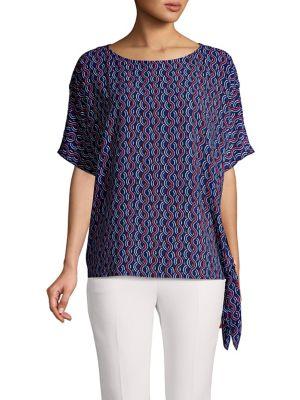 Michael Michael Kors Petite Printed Self-tie Top