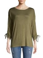 Jones New York Drawstring-sleeve Top