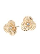Adina Reyter 14k Yellow Gold & Diamond Flower Stud Earrings