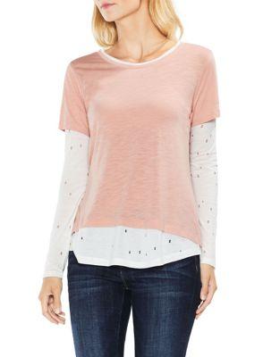 Two By Vince Camuto Distressed Roundneck Tee