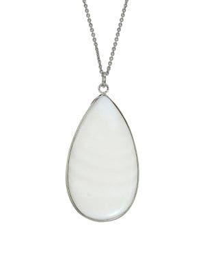 Lord & Taylor Sterling Silver And Mother Of Pearl Pendant Necklace