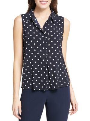 Tommy Hilfiger Sleevless Polka Dot Blouse