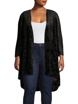 Design Lab Velvet Open Front Cardigan