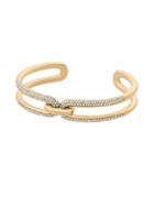 Michael Kors ??rilliance Crystal And Stainless Steel Iconic Links Open Cuff Bracelet
