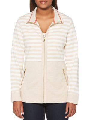 Rafaella Striped Full-zip Jacket