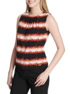 Calvin Klein Petite Striped Pleated Cami