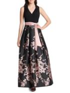 Eliza J Self-tie Floral Gown