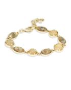 Lucky Brand Holiday Chase Crystal And Pearl Pom-pom Charm Bracelet