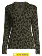 Lord & Taylor Animal-print Cashmere Sweater