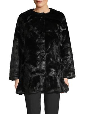 Kate Spade New York Faux-fur Peplum Coat