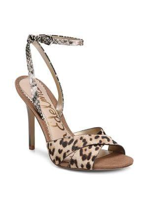 Sam Edelman Leather & Calf-hair Ankle Strap Sandals