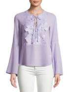 Michael Michael Kors Petite Floral Lace-up Kimono Blouse