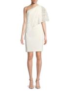 Lauren Ralph Lauren Cut-out Overlay One-shoulder Sheath Dress