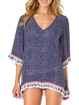 Anne Cole Printed V-neck Coverup