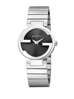 Gucci Interlocking Stainless Steel Bracelet Watch/silver