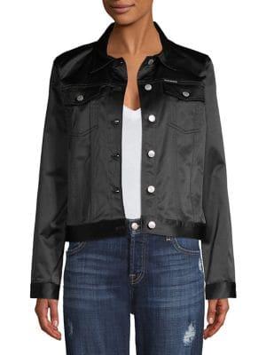 Calvin Klein Jeans Satin Button Front Trucker Jacket