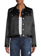 Calvin Klein Jeans Satin Button Front Trucker Jacket