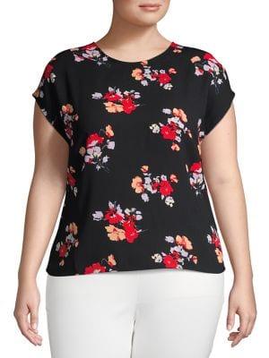 Vero Moda Curve Plus Floral Short Sleeve Top