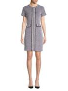 Karl Lagerfeld Paris Tweed Faux Button Knee-length Dress