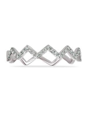 Marco Moore Diamond And 14k White Gold Ring, 0.12 Tcw