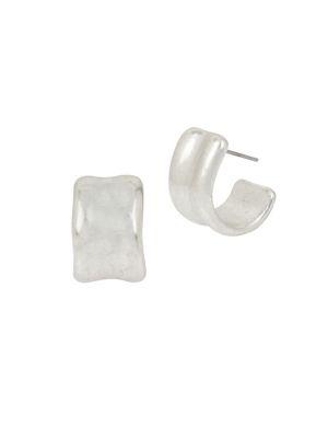 Robert Lee Morris Collection Blue Note Crystal Huggie Hoop Earrings