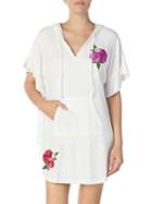 Betsey Johnson Short-sleeve Floral Hooded Tunic