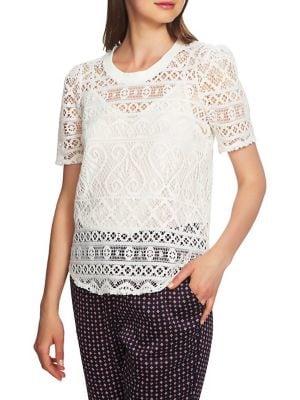 1.state Lace Puff Sleeve Top
