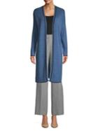 Jones New York Trimmed Open Front Longline Cardigan